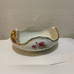 The colonial Bowl antique 24K Gold Lined Compote The Colonial Co. / Marked G18